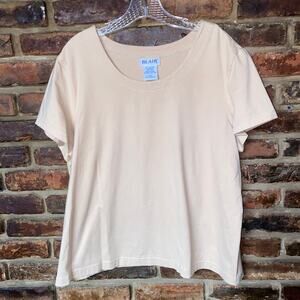 Blair Beige Tan Short Sleeve Crew Neck T-Shirt Women's Size XL